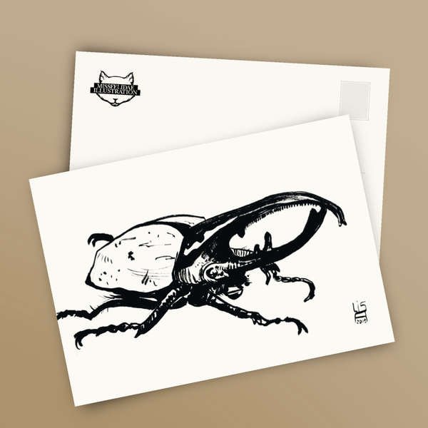 Postcard / Rhino Beetle